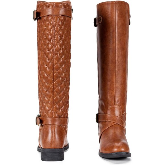 Women's Brown Jeossy Women's 950 Knee High Riding Boots with Zipper Wide Calf - Picture 8 of 8